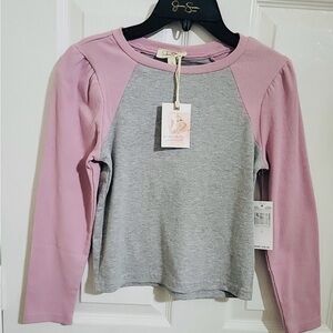 Jessica Simpson Girl’s Size XL Pink and Gray Long Sleeve Shirt NWT